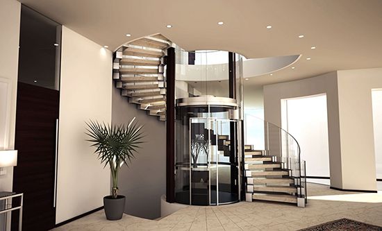 Thiết kế sang trọng với thang máy cho hộ gia đình